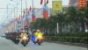 Diễu hành sau Lễ ra quân trên các tuyến đường chính của thị xã Ba Đồn