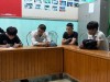 Các đối tượng sử dụng ma túy trái phép bị Công an xã Quảng Minh bắt giữ.
