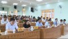 Các đảng viên tham gia học tập tại điểm cầu Cơ quan Thị ủy.