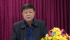 Đồng chí Đoàn Minh Thọ-Phó bí thư Thị ủy- Chủ tịch UBND thị xã phát biểu tại lễ khai mạc.