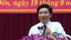 Đồng chí Trương An Ninh, Ủy viên Ban Thường vụ Tỉnh ủy, Bí thư Thị ủy Ba Đồn phát biểu chỉ đạo tại hội nghị