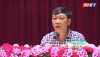 Đồng chí Nguyễn An Bình- UVTV thị ủy, Chủ tịch UBMTTQVN thị xã phát biểu tại hội nghị.