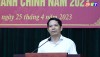 Đồng chí Phó chủ tịch UBND thị xã Nguyễn Văn Ninh phát biểu tại hội nghị tập huấn.