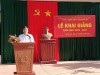 Đồng chí Đinh Thiếu Sơn – UVTV Thị ủy, Trưởng ban Dân vận phát biểu tại lễ khai giảng.