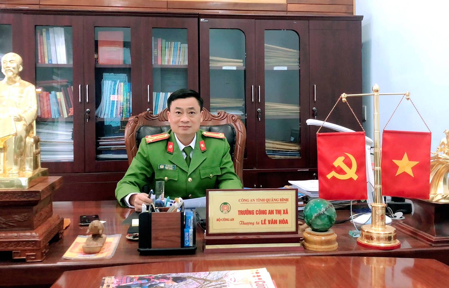 Thượng tá Lê Văn Hóa, UVTV Thị ủy - Trưởng Công an thị xã Ba Đồn