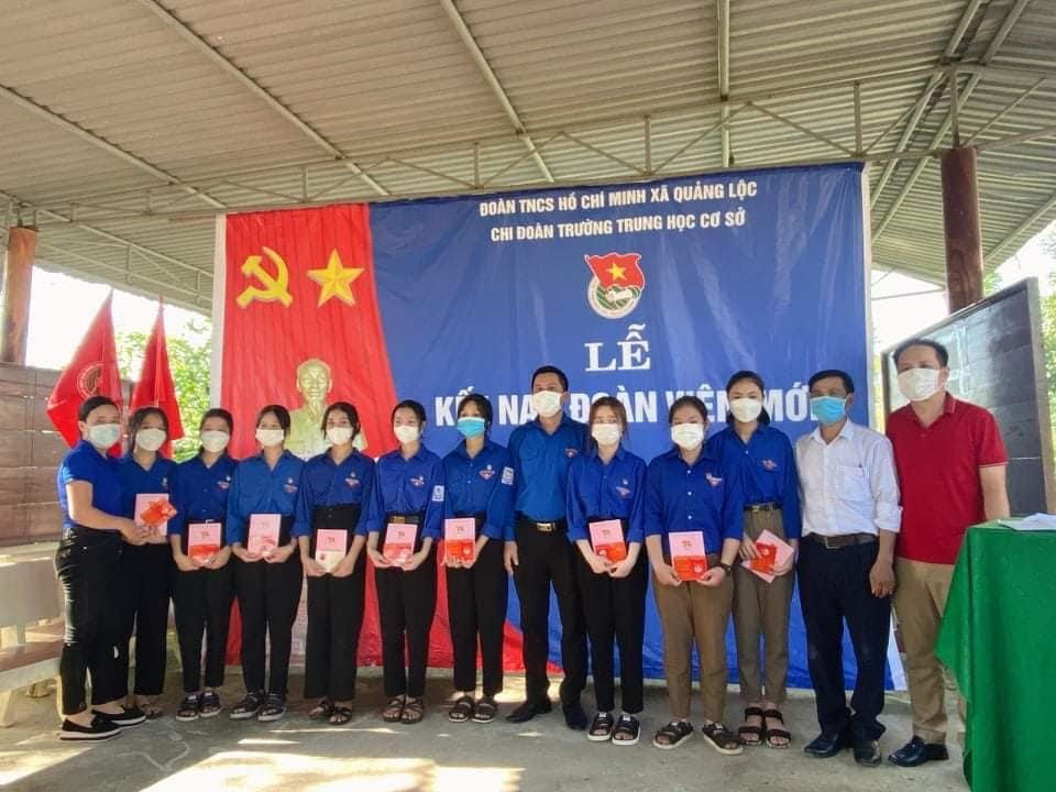 Đoàn xã Quảng Lộc quan tâm công tác phát triển đoàn viên mới.