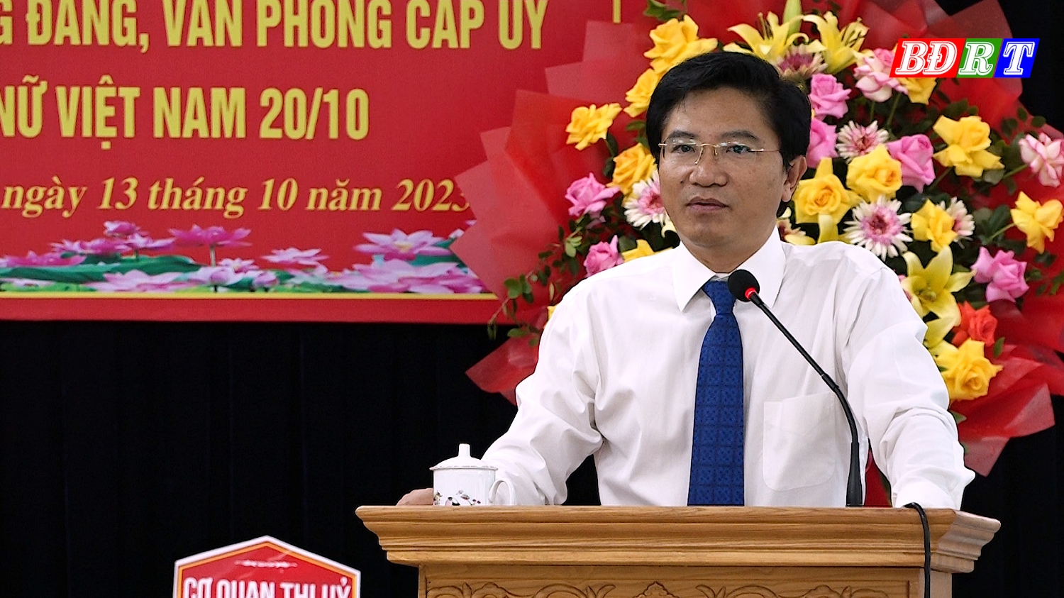 Đồng chí Bí thư Thị ủy Ba Đồn Trương An Ninh phát biểu tại buổi tọa đàm