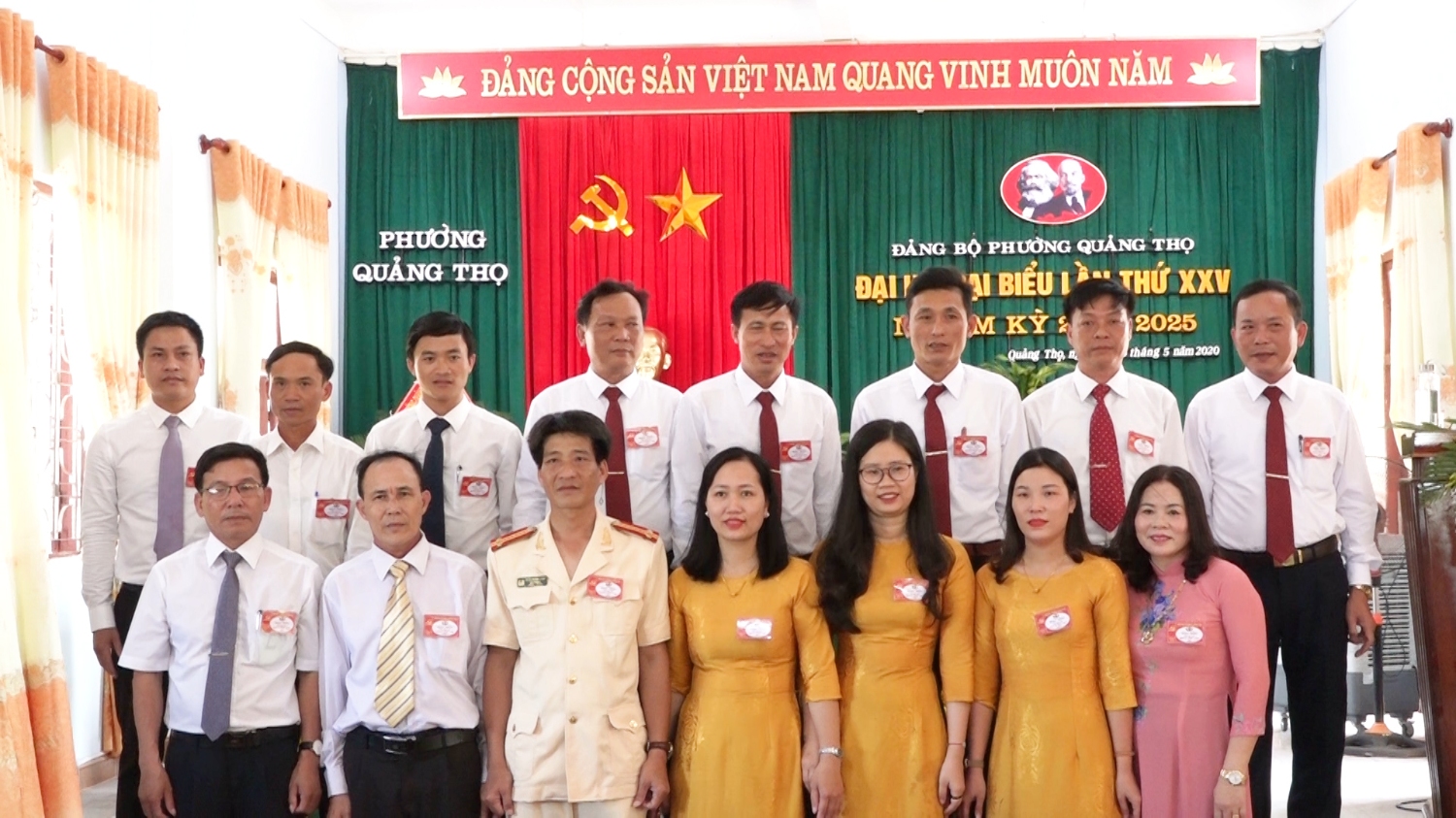 ban chấp hành nhiệm kỳ mới Đại hội Đảng bộ phường Quảng Thọ lần thứ XXV