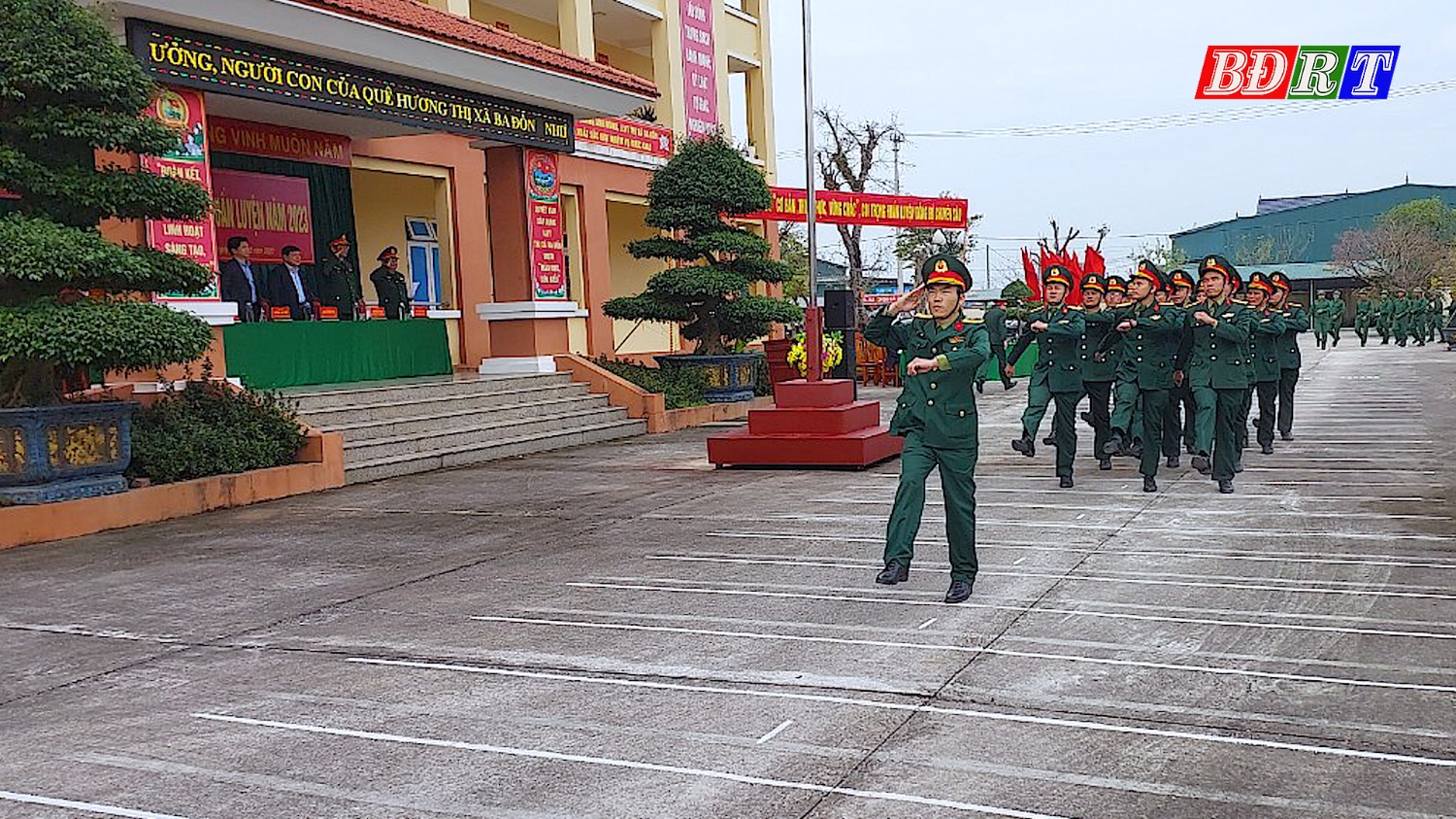 Các lực lượng tham gia diễu hành tại Lễ ra quân huấn luyện năm 2023