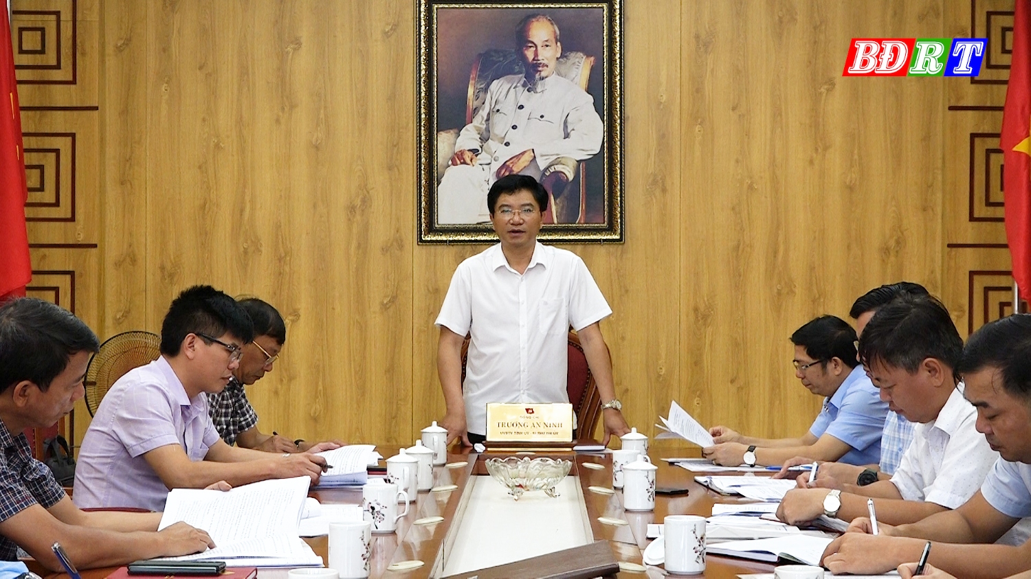 Đồng chí Bí thư Thị ủy Ba Đồn Trương An Ninh phát biểu kết luận tại buổi làm việc