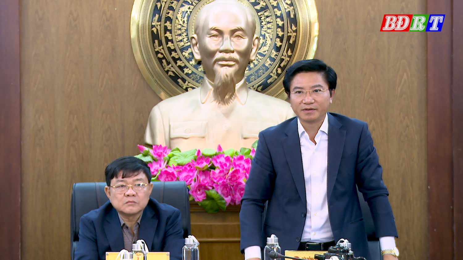 Đồng chí Bí thư Thị ủy Ba Đồn Trương An Ninh phát biểu tại buổi làm việc