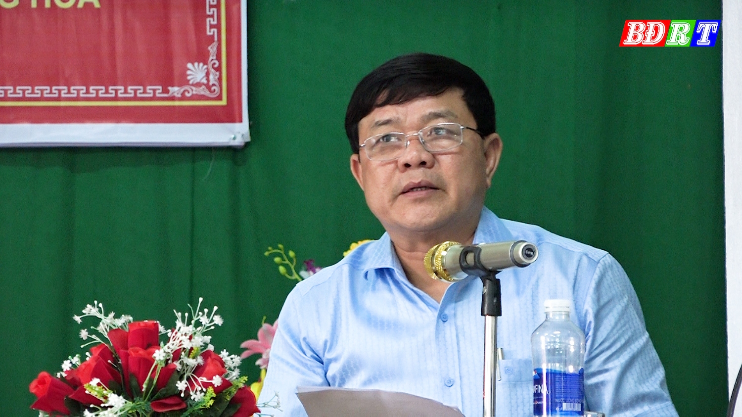 Đồng chí Đoàn Minh Thọ Phó Bí thư Thị ủy Chủ tịch UBND thị xã phát biểu tại ngày hội