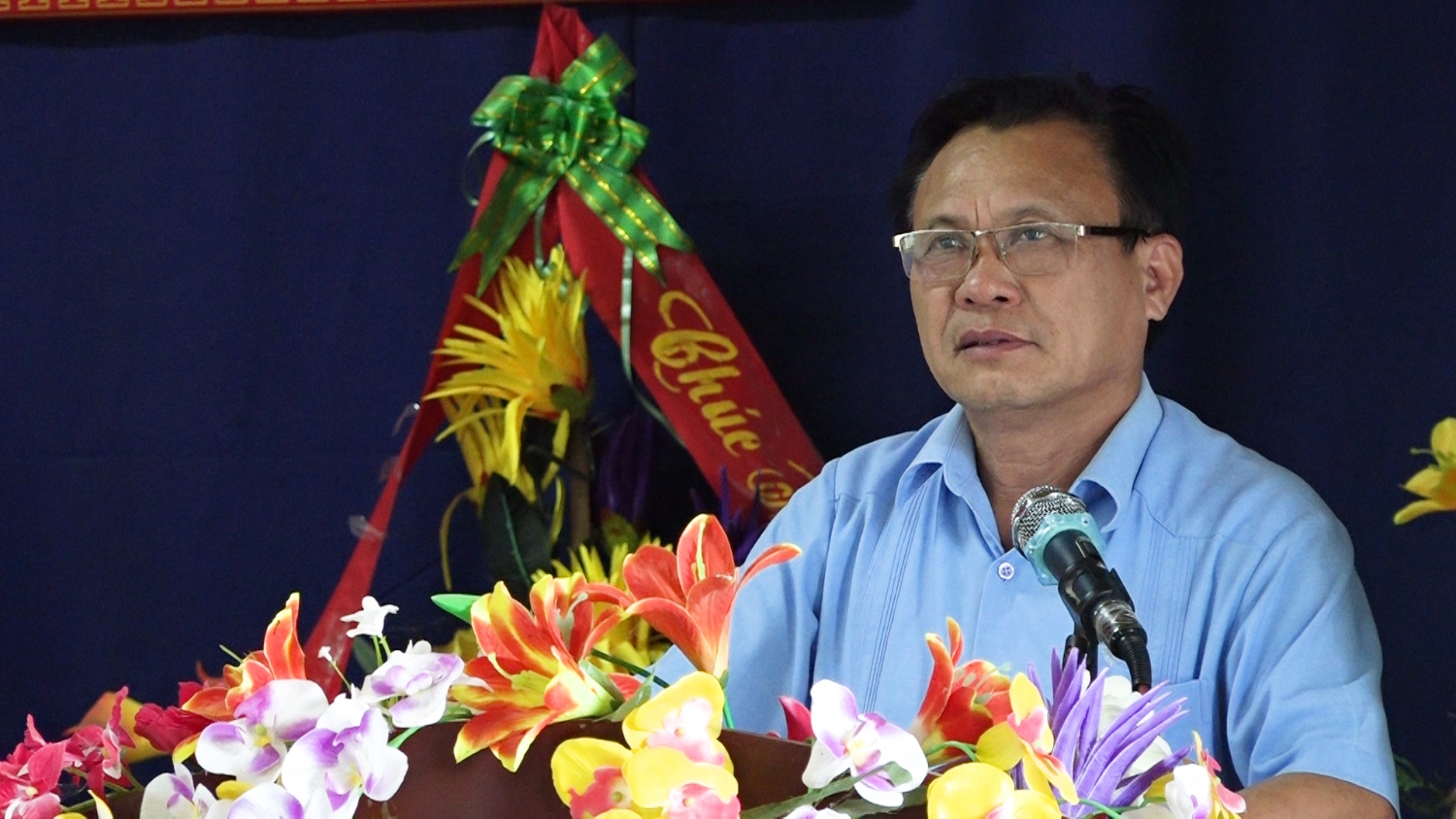 Đồng chí Phạm Duy Quang phát biểu tại buổi lễ kết nạp Đảng