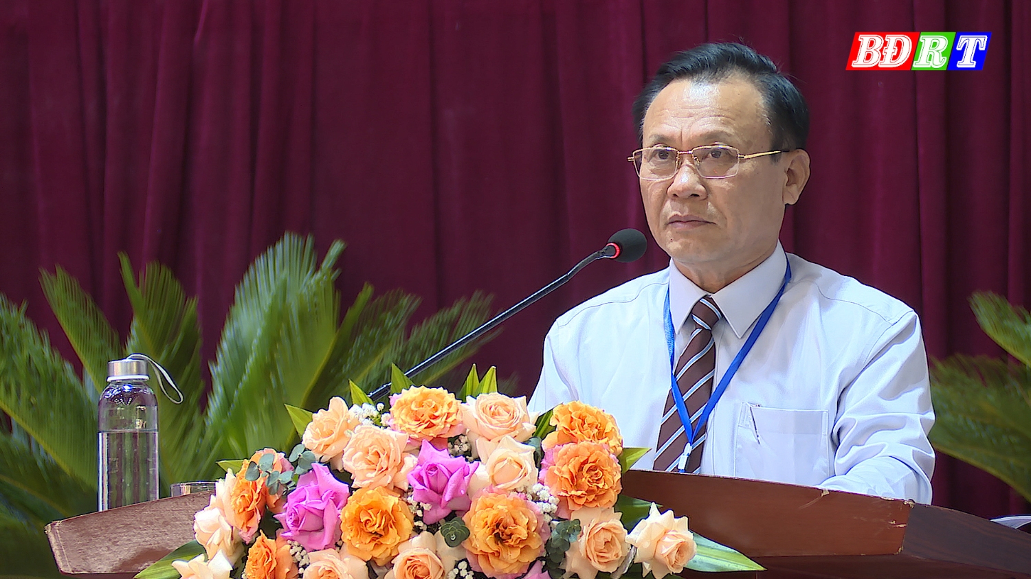 Đồng chí Phạm Duy Quang PBT Thường trực Thị ủy Chủ tịch HĐND thị xã phát biểu tại đại hội