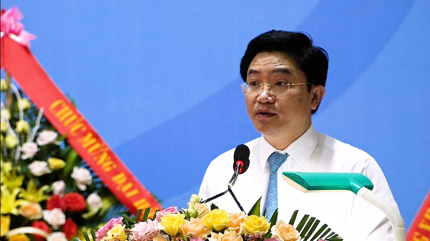 Đồng chí Trương An Ninh UVTV Tỉnh ủy Bí thư Thị ủy Ba Đồn phát biểu chỉ đạo Đại hội