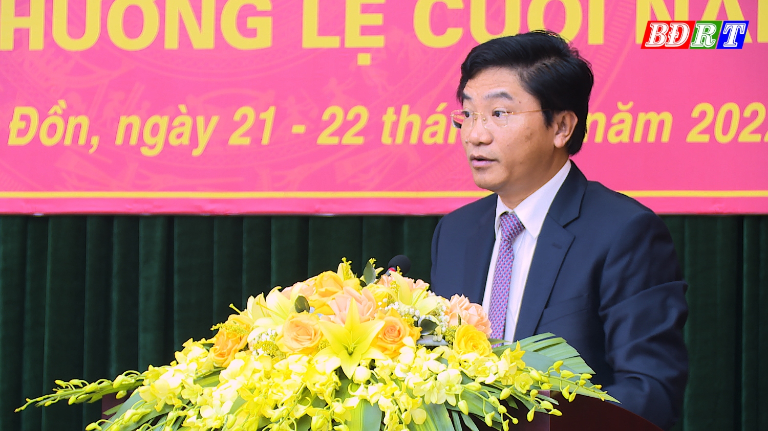 Đồng chí Trương An Ninh, UVTV Tỉnh ủy, Bí thư Thị ủy Ba Đồn phát biểu tại hội nghị (1)