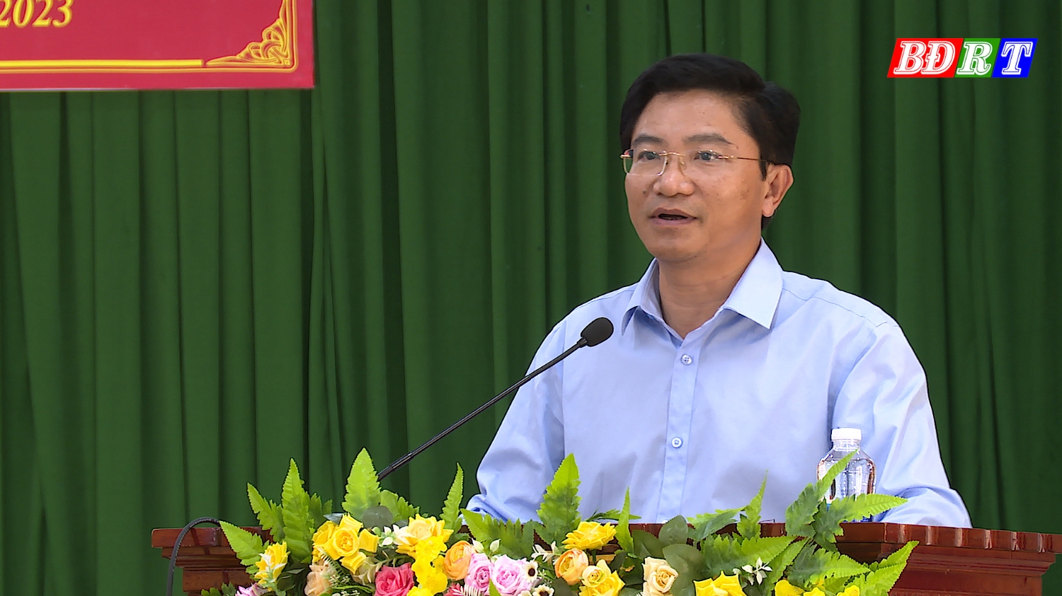 Đồng chí Trương An Ninh, UVTV Tỉnh ủy, Bí thư Thị ủy phát biểu tại hội nghị