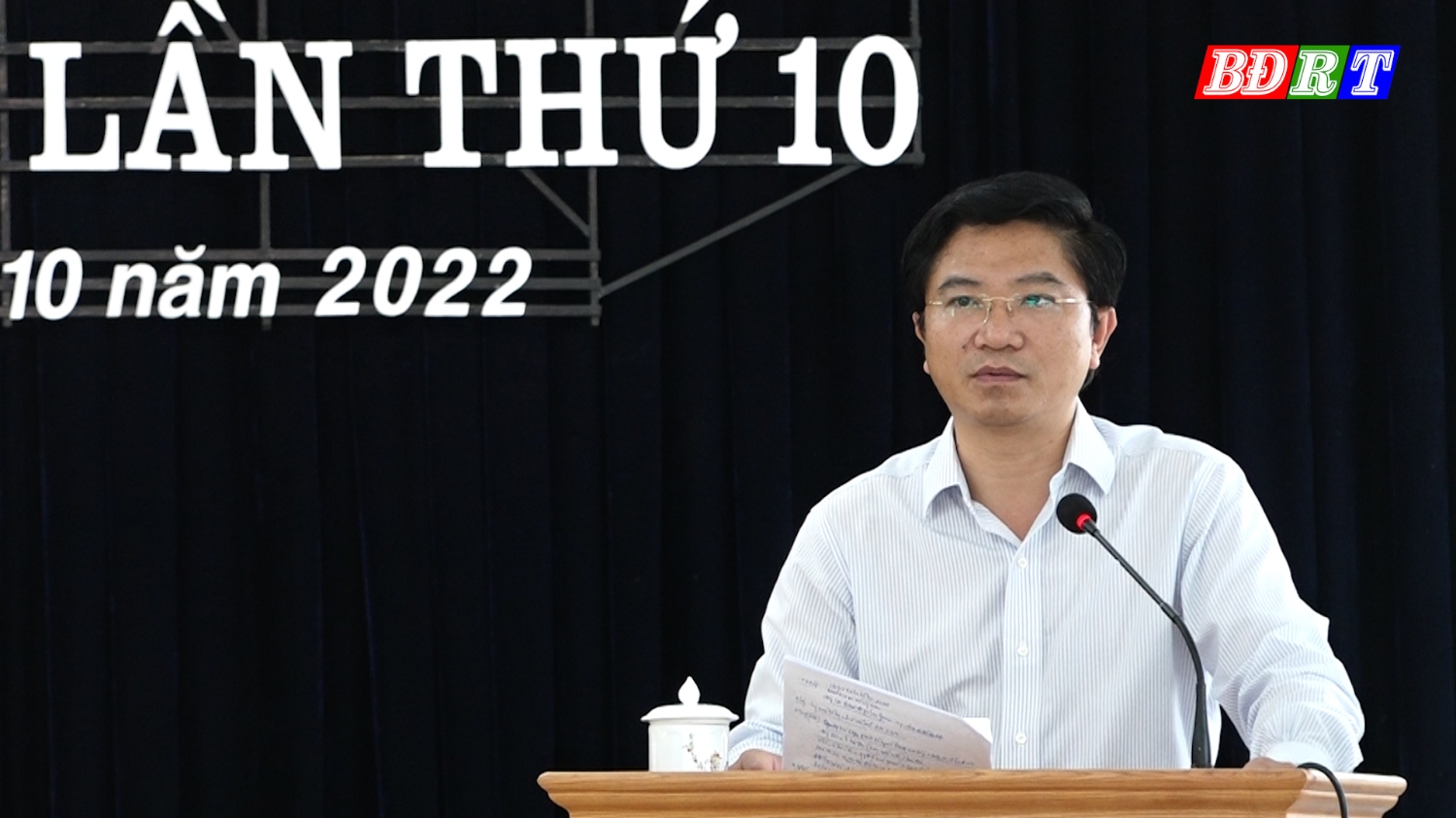 Đồng chí Trương An Ninh UVTV Tỉnh ủy, Bí thư Thị ủy Ba Đồn phát biểu kết luận hội nghị (1)