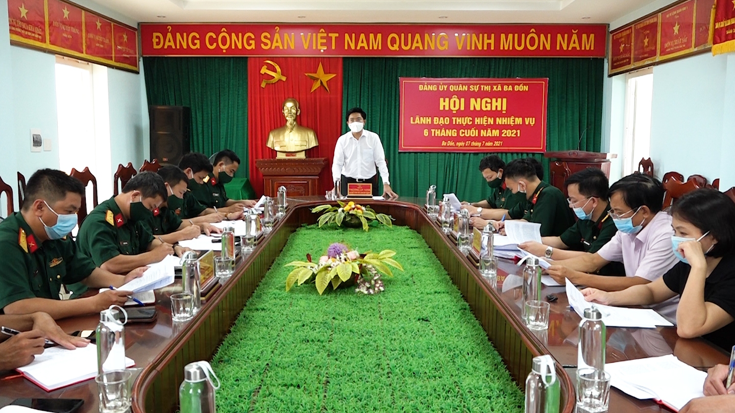 Hội nghị lãnh đạo thực hiện nhiệm vụ 6 tháng cuối năm 2021 của Đảng ủy Quân sự thị xã Ba Đồn.