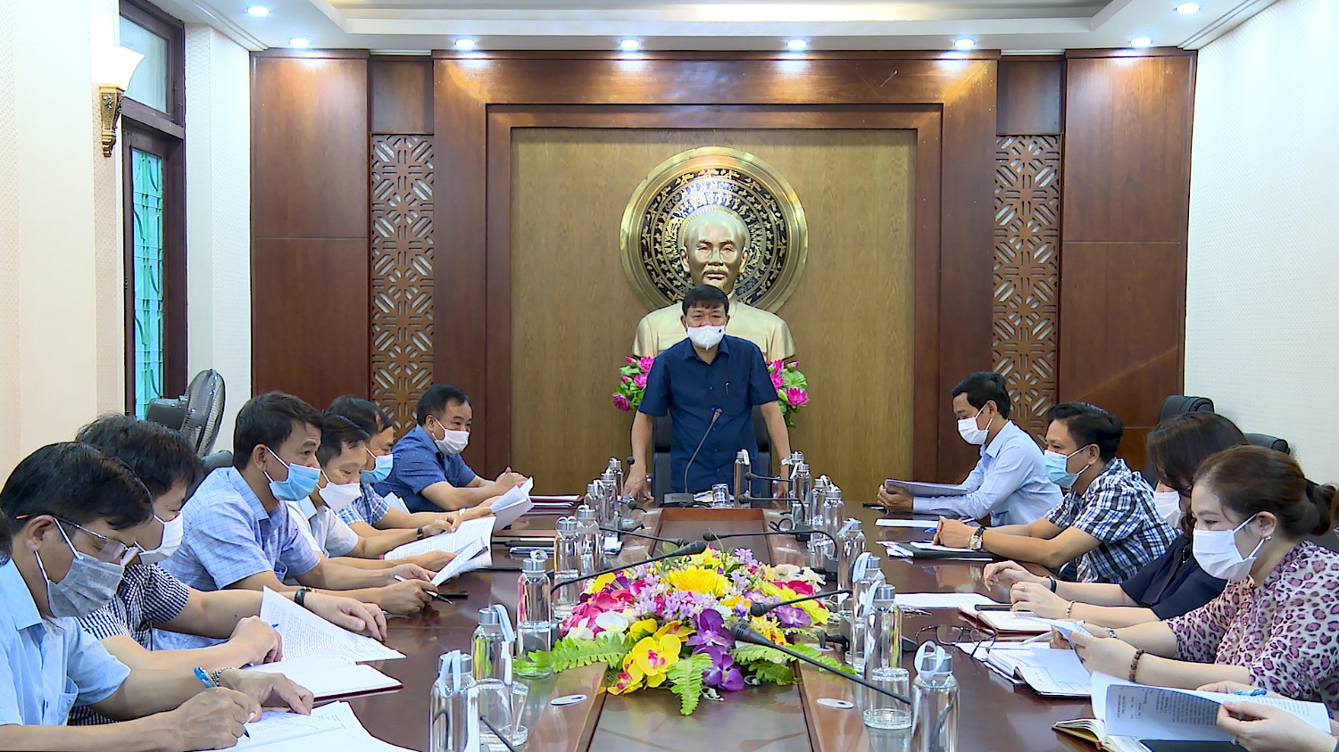 Đoàn Minh Thọ-Phó Bí thư Thị ủy-Chủ tịch UBND thị xã Ba Đồn phát biểu kết luận tại hội nghị.