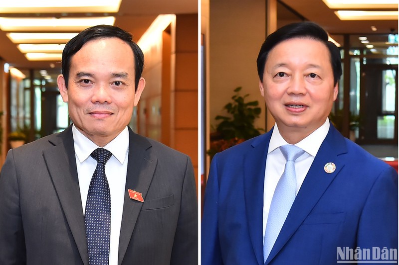 Quốc hội phê chuẩn đề nghị bổ nhiệm các ông Trần Lưu Quang và Trần Hồng Hà giữ chức Phó Thủ tướng Chính phủ nhiệm kỳ 2021-2026. (Ảnh: DUY LINH)