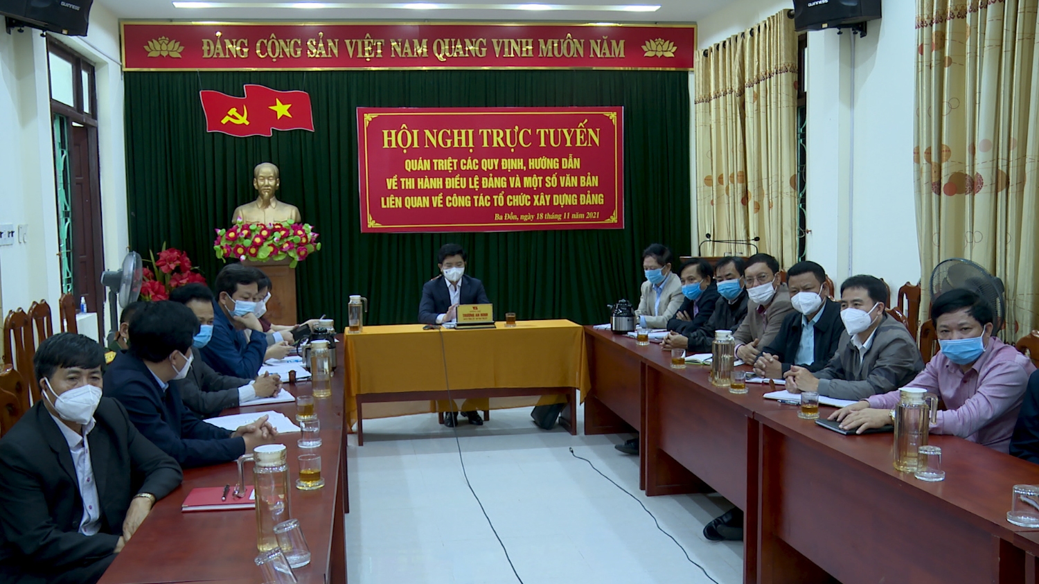 Thị xã Ba Đồn Tham gia hội nghị trực tuyến quán triệt các quy định, hướng dẫn về thi hành Điều lệ Đảng