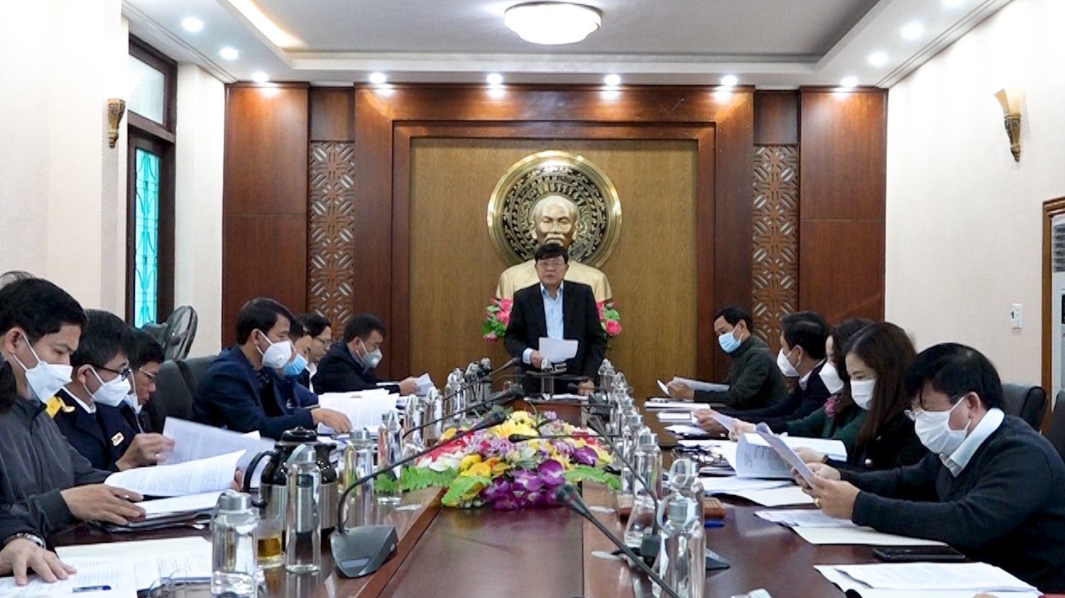 Đồng chí Đoàn Minh Thọ - Phó Bí thư Thị ủy, Chủ tịch UBND thị xã Ba Đồn phát biểu kết luận tại hội nghị.