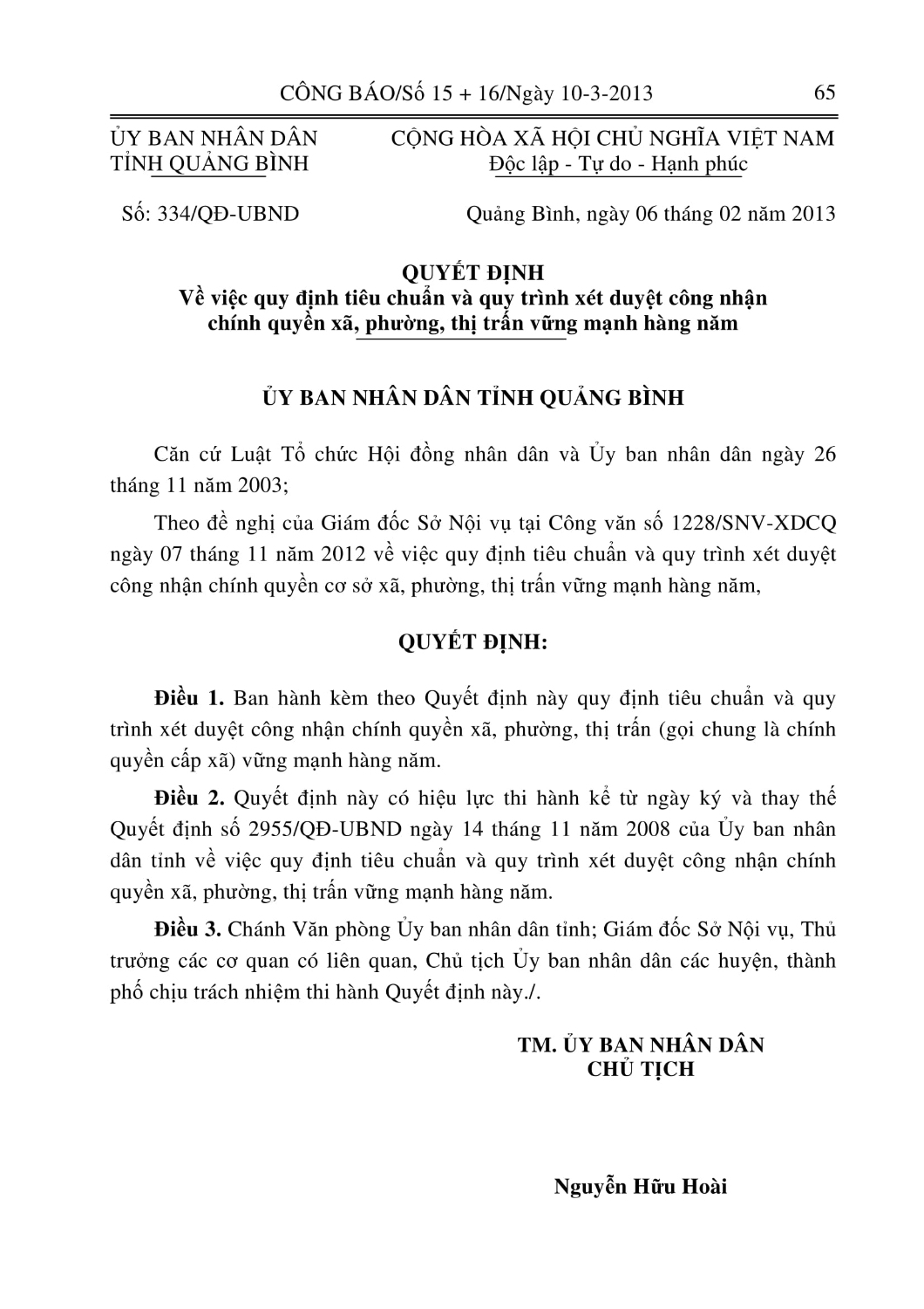 QD 334 2013 Cong nhan chinh quyen CSVM (1) 1